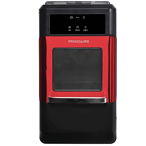 FRIGIDAIRE EFIC237-SSRED EFIC237 Countertop Crunchy Chewable Nugget Ice Maker, 44lbs per Day, Red Stainless