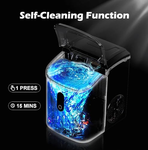 Nugget Ice Maker Countertop, Portable Crushed Sonic Ice Machine, Self Cleaning Ice Makers with One-Click Operation, Soft Chewable Ice in 7 Mins, 34Lbs/24H with Ice Scoop for Home Bar Camping RV