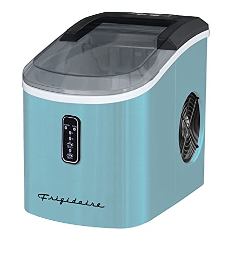 Frigidaire Ice Maker Machine - SELF CLEANING - Makes 26lbs. Ice Per Day - Blue Stainless