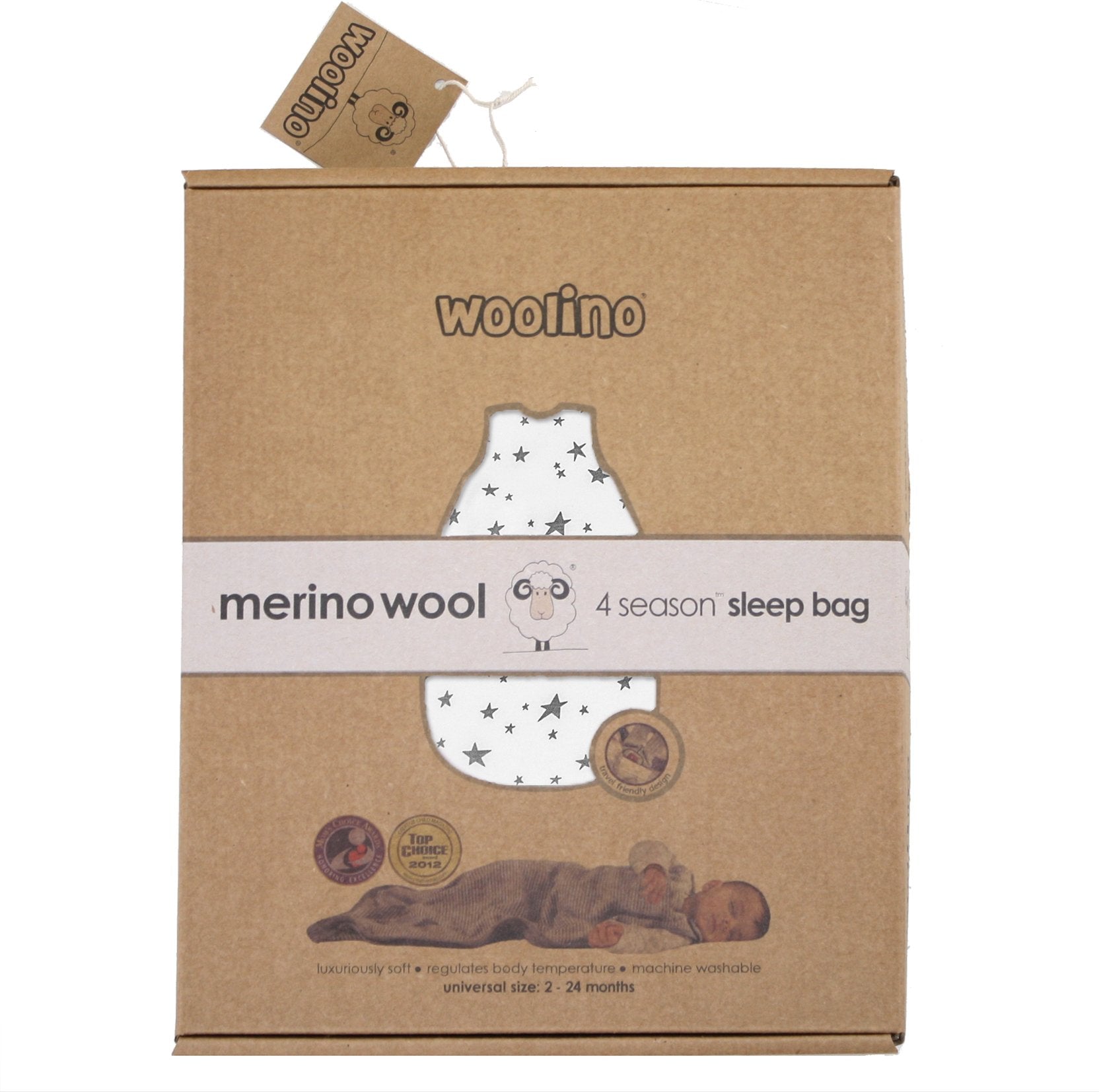4 Season Ultimate Toddler Sleep Bag, Merino Wool, 2 - 4 Years, Star White